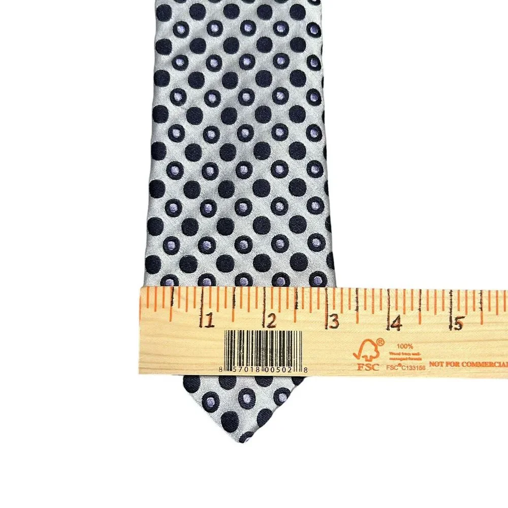 Penrose London Metallic Polka Dot Men's Silk Neck Tie Business Preppy‎ Quirky